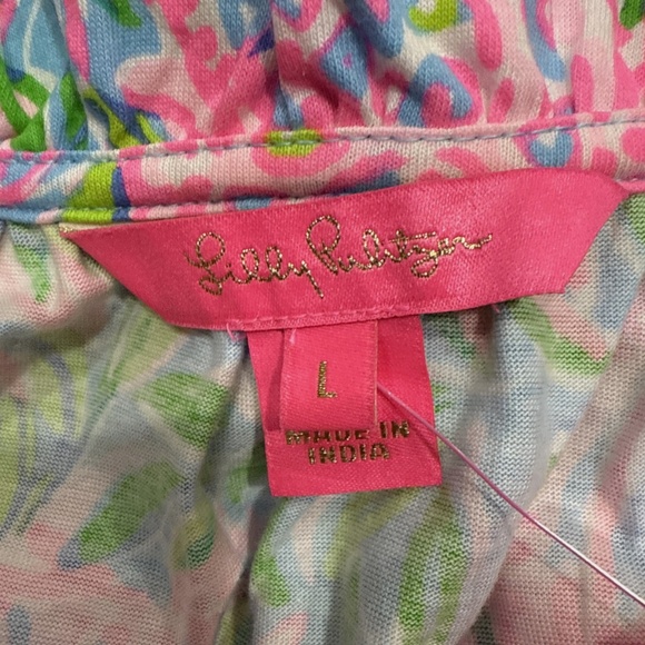 $198 NWT LILLY PULITZER MALONE MAXI DRESS FRENCHIE BLUE PINK TURTLEY IN LOVE L - Picture 11 of 12